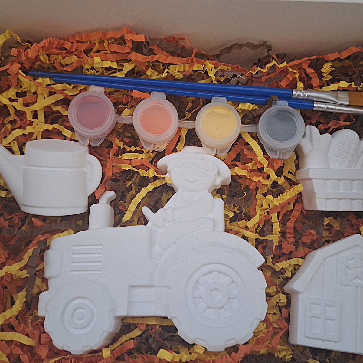 Farm Tractor & Harvest Barn Large DIY Paint Kit