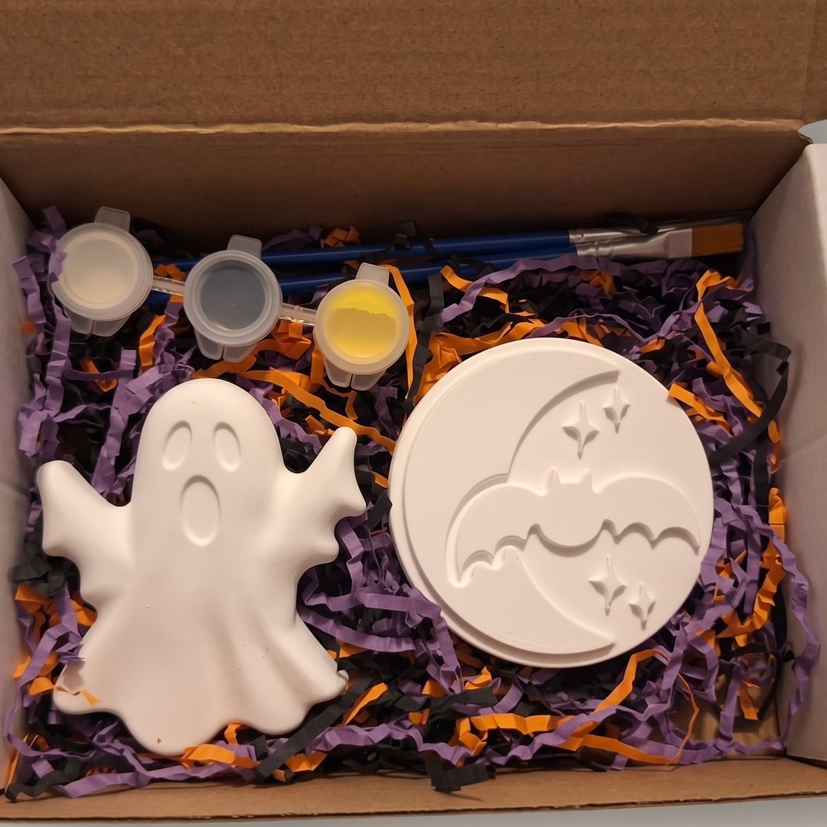 Spooky Ghost & Bat Moon Halloween Medium DIY Paint Kit